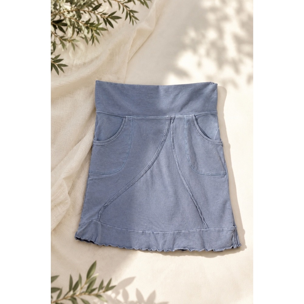 Comfy Boho Cotton Fleece Lounge Skirt Size XL Made Canada Pockets Quiet Casual